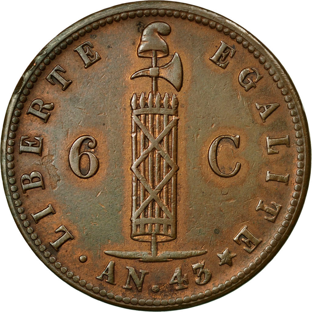Coin, Haiti, 6 Centimes, 1846, AU(50-53), Copper, KM:28