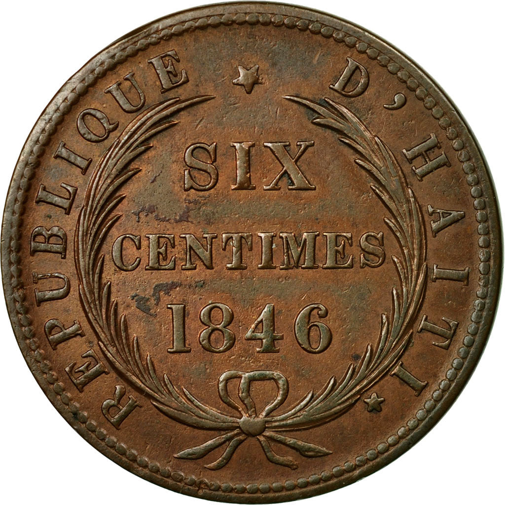 Coin, Haiti, 6 Centimes, 1846, AU(50-53), Copper, KM:28