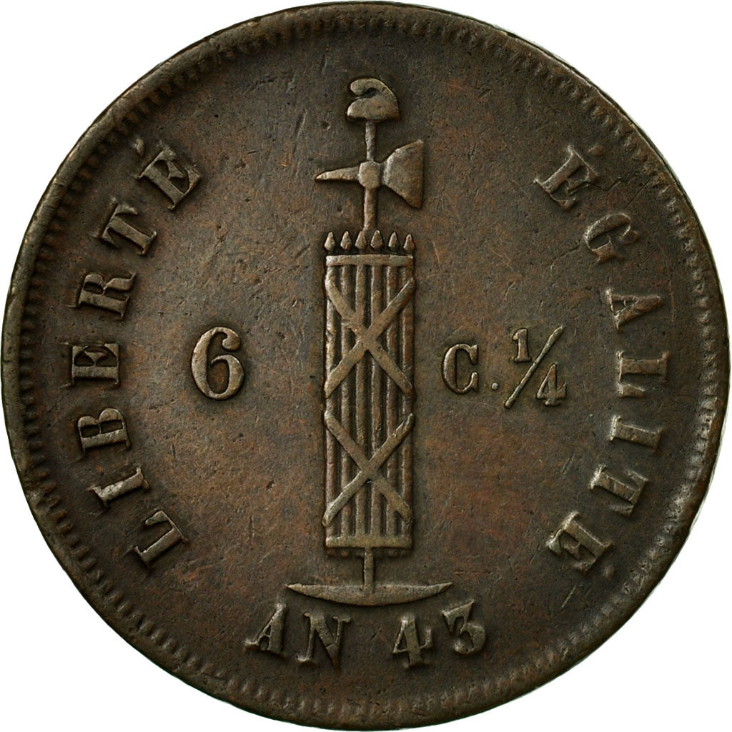 Coin, Haiti, 6-1/4 Centimes, 1846, EF(40-45), Copper, KM:29