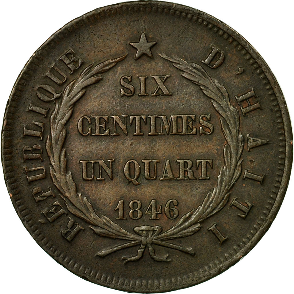 Coin, Haiti, 6-1/4 Centimes, 1846, EF(40-45), Copper, KM:29