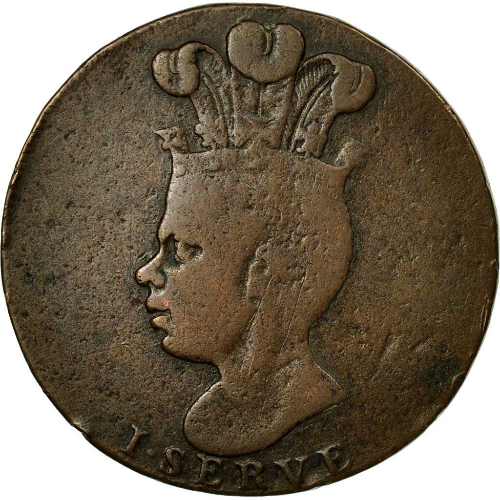 Coin, Barbados, Penny, 1788, VF(20-25), Copper, KM:Tn8