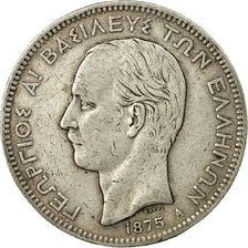 Coin, Greece, George I, 5 Drachmai, 1875, Paris, EF(40-45), Silver, KM:46