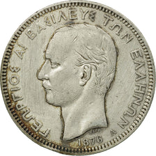 Coin, Greece, George I, 5 Drachmai, 1876, Paris, EF(40-45), Silver, KM:46