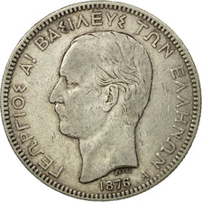 Coin, Greece, George I, 5 Drachmai, 1876, Paris, EF(40-45), Silver, KM:46