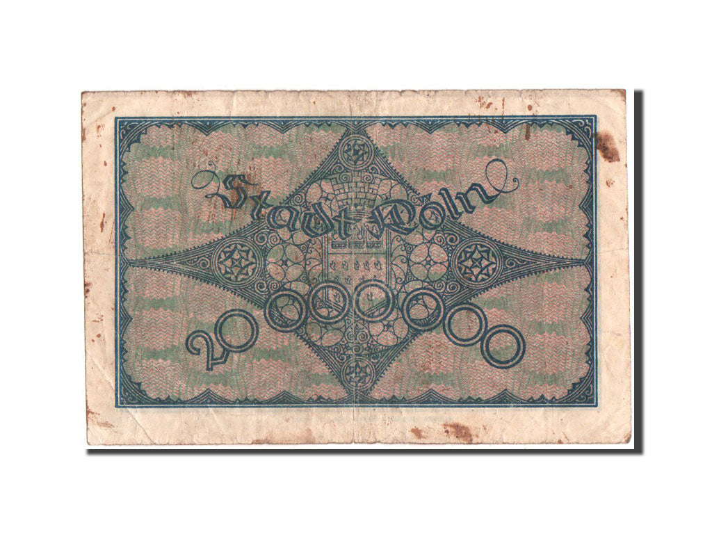 Banknote, Germany, Köln, 20 Millions Mark, Notgeld, 1923, 24.8.1923, VF(20-25)