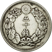 Coin, Japan, Mutsuhito, 50 Sen, 1908, EF(40-45), Silver, KM:31