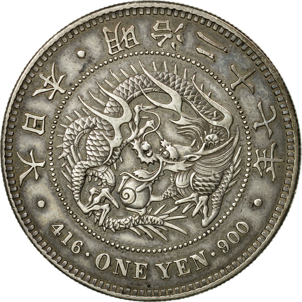 Coin, Japan, Mutsuhito, Yen, 1894, AU(50-53), Silver, KM:A25.3