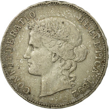 Coin, Switzerland, 5 Francs, 1892, Bern, VF(30-35), Silver, KM:34