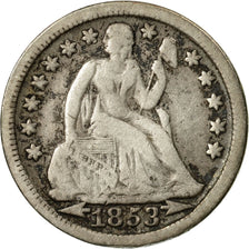 Coin, United States, Seated Liberty Dime, Dime, 1853, U.S. Mint, Philadelphia