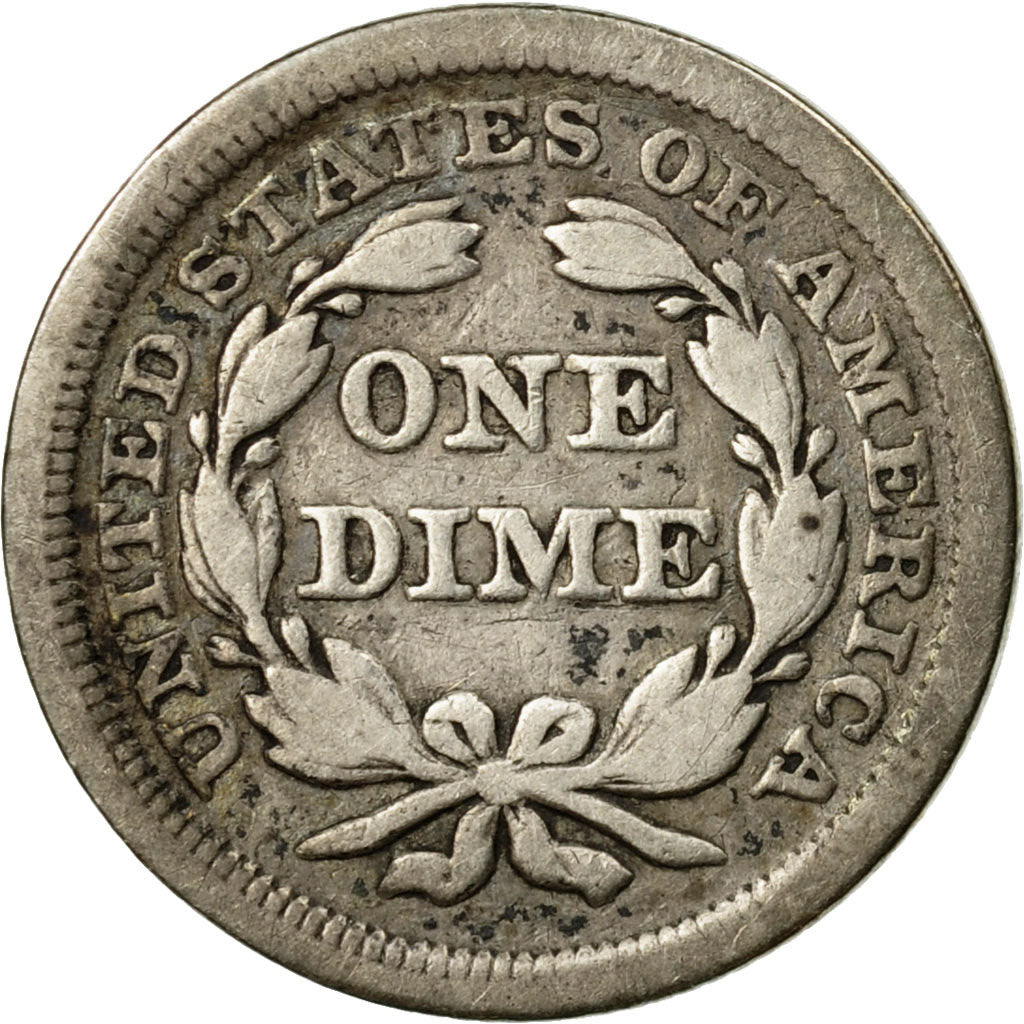 Coin, United States, Seated Liberty Dime, Dime, 1853, U.S. Mint, Philadelphia