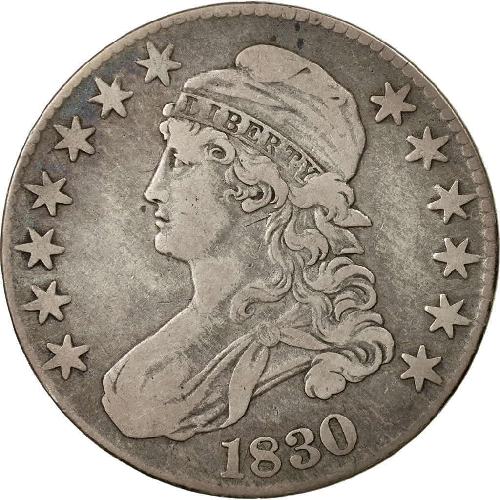 Coin, United States, Capped Bust, Half Dollar, 1830, U.S. Mint, Philadelphia