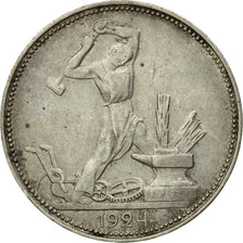Moneta, Russia, 50 Kopeks, 1924, Leningrad, BB, Argento, KM:89.1