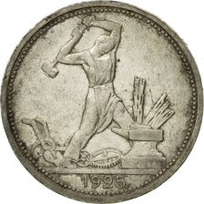Coin, Russia, 50 Kopeks, 1925, Leningrad, EF(40-45), Silver, KM:89.2