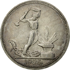 Coin, Russia, 50 Kopeks, 1926, Leningrad, AU(55-58), Silver, KM:89.2