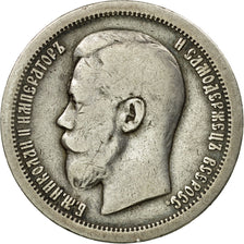 Coin, Russia, Nicholas II, 50 Kopeks, 1899, Paris, VF(20-25), Silver, KM:58.1