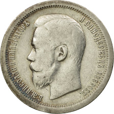 Coin, Russia, Nicholas II, 50 Kopeks, 1899, Paris, VF(30-35), Silver, KM:58.1