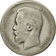 Coin, Russia, Nicholas II, 50 Kopeks, 1899, St. Petersburg, VF(20-25), Silver