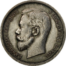Coin, Russia, Nicholas II, 50 Kopeks, 1912, St. Petersburg, AU(50-53), Silver