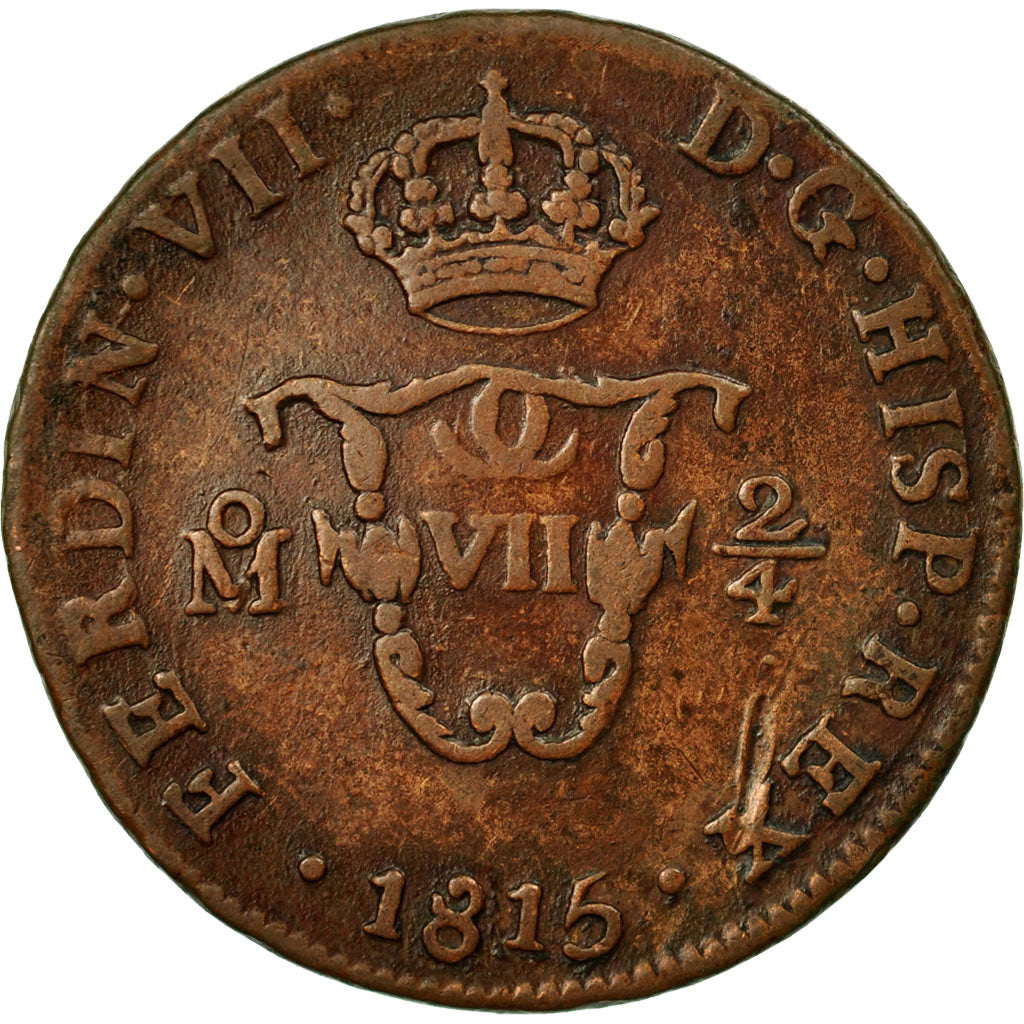 Coin, Mexico, Ferdinand VII, 2/4 Senal, 1/4 Real, 1815, Mexico City, EF(40-45)