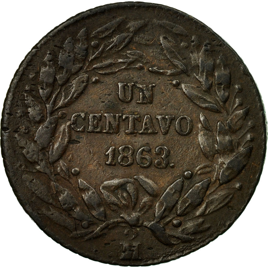 Coin, Mexico, Centavo, 1863, Mexico City, VF(20-25), Copper, KM:390
