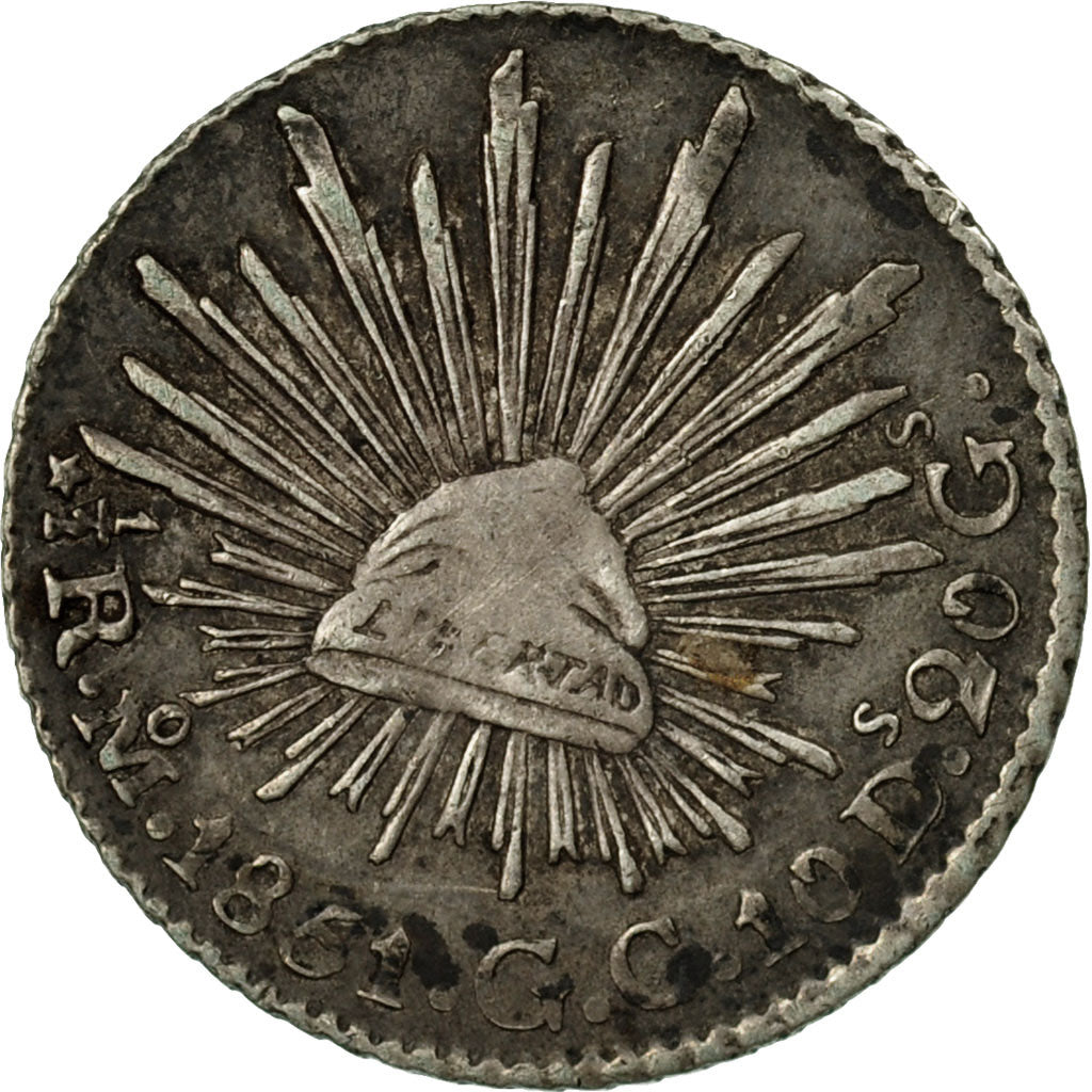 Coin, Mexico, 1/2 Réal, 1851, Mexico City, EF(40-45), Silver, KM:370.9