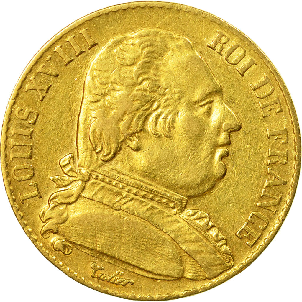 Moneta, Francia, Louis XVIII, Louis XVIII, 20 Francs, 1815, Paris, BB, Oro