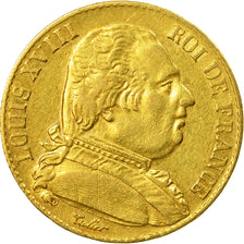 Moneta, Francia, Louis XVIII, Louis XVIII, 20 Francs, 1815, Paris, BB, Oro