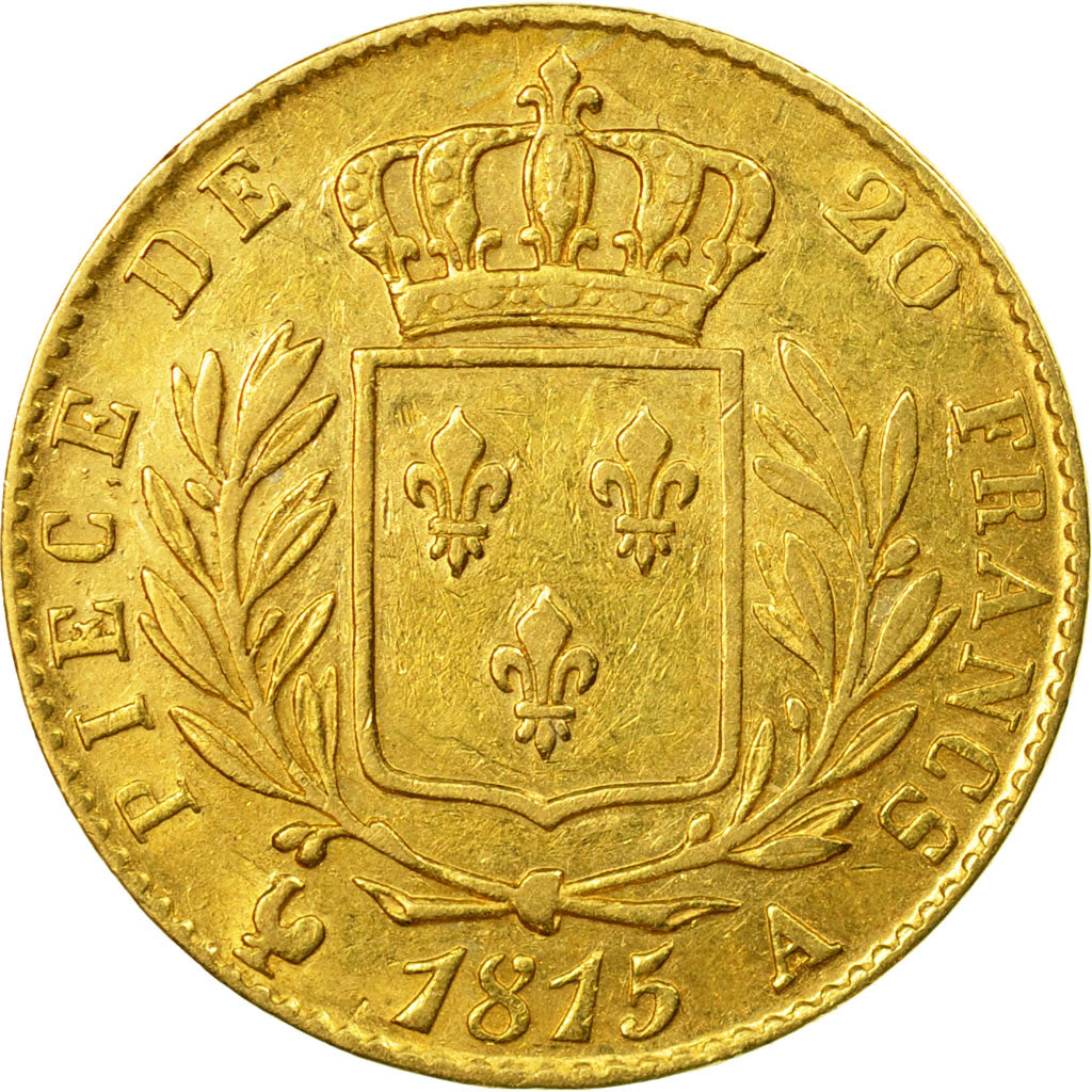 Moneta, Francia, Louis XVIII, Louis XVIII, 20 Francs, 1815, Paris, BB, Oro