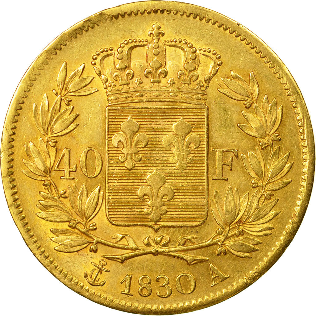 Munten, Frankrijk, Charles X, 40 Francs, 1830, Paris, ZF+, Goud, KM:721.1