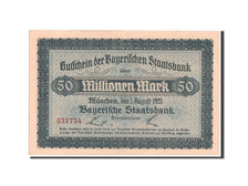 Banknote, Germany, Munich, 50 Millionen Mark, Bayerische Staatsbank, 1923