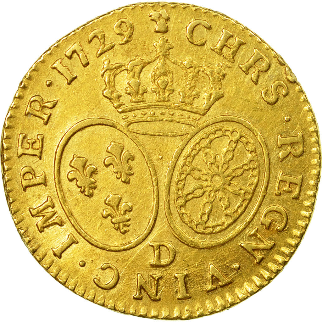 Coin, France, Louis XV, Louis d'or aux lunettes, Louis d'Or, 1729, Lyons