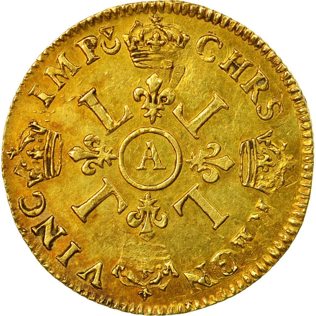 Coin, France, Louis XIV, Louis d'or aux 4 L, Louis d'Or, 1693, Paris, EF(40-45)