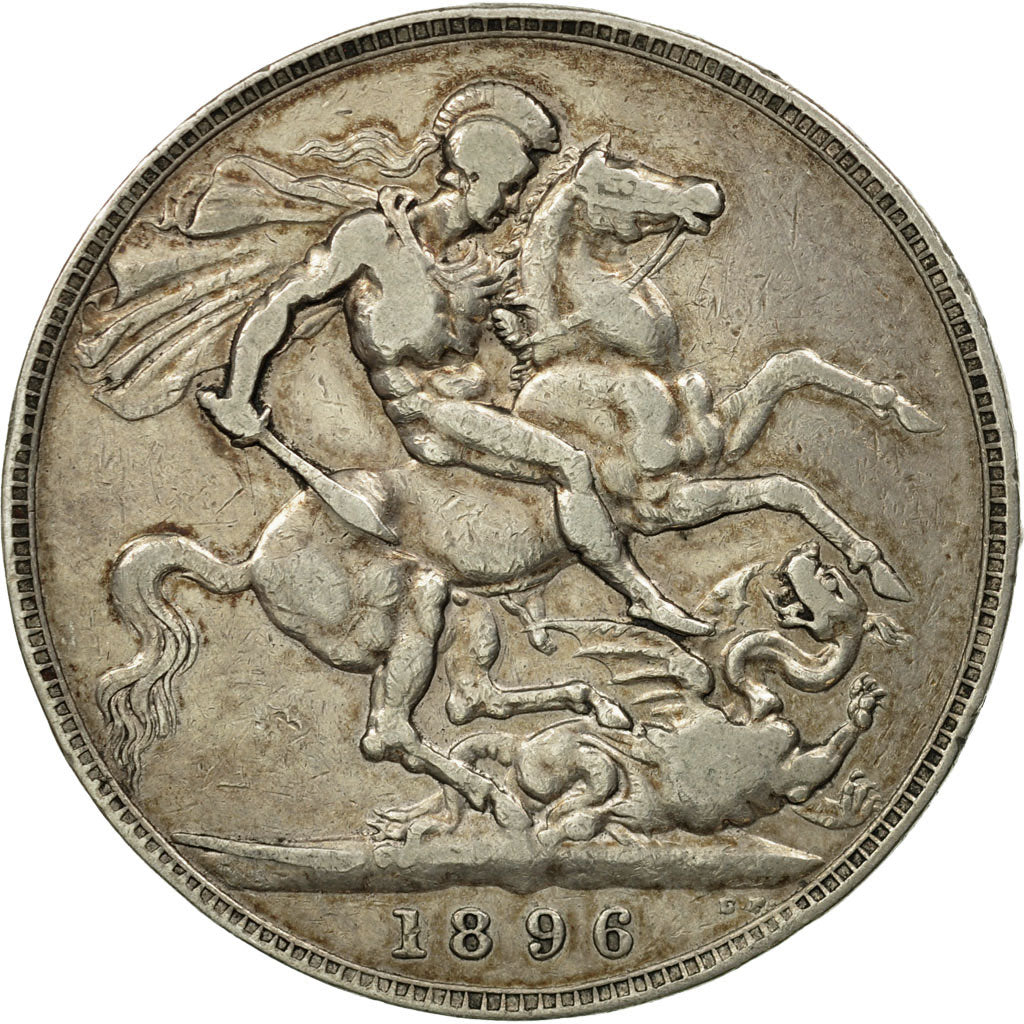 Coin, Great Britain, Victoria, Crown, 1896, London, EF(40-45), Silver, KM:783