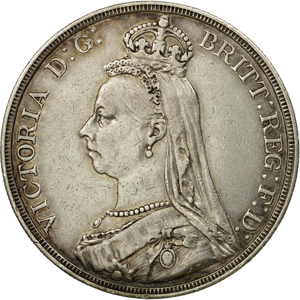 Coin, Great Britain, Victoria, Crown, 1888, London, EF(40-45), Silver, KM:765
