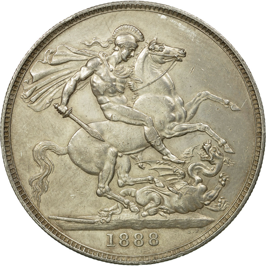 Monnaie, Grande-Bretagne, Victoria, Crown, 1888, Londres, TTB+, Argent, KM:765