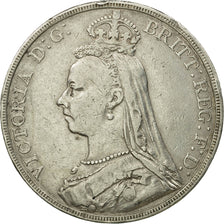 Coin, Great Britain, Victoria, Crown, 1889, London, VF(30-35), Silver, KM:765