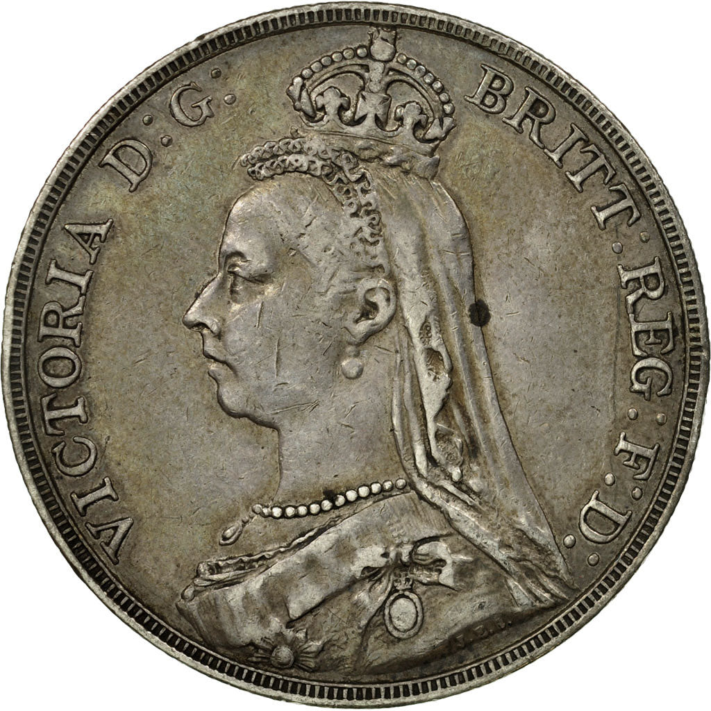 Coin, Great Britain, Victoria, Crown, 1889, London, EF(40-45), Silver, KM:765