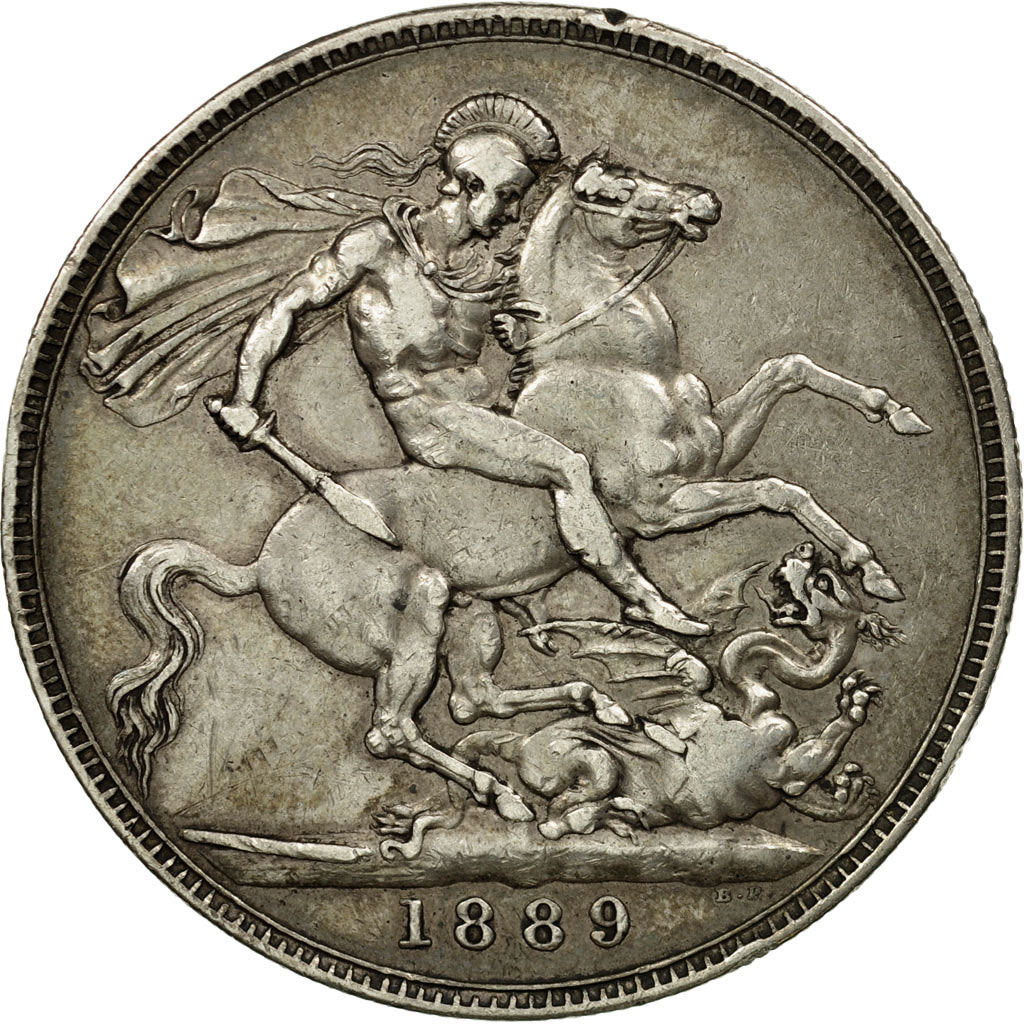 Coin, Great Britain, Victoria, Crown, 1889, London, EF(40-45), Silver, KM:765