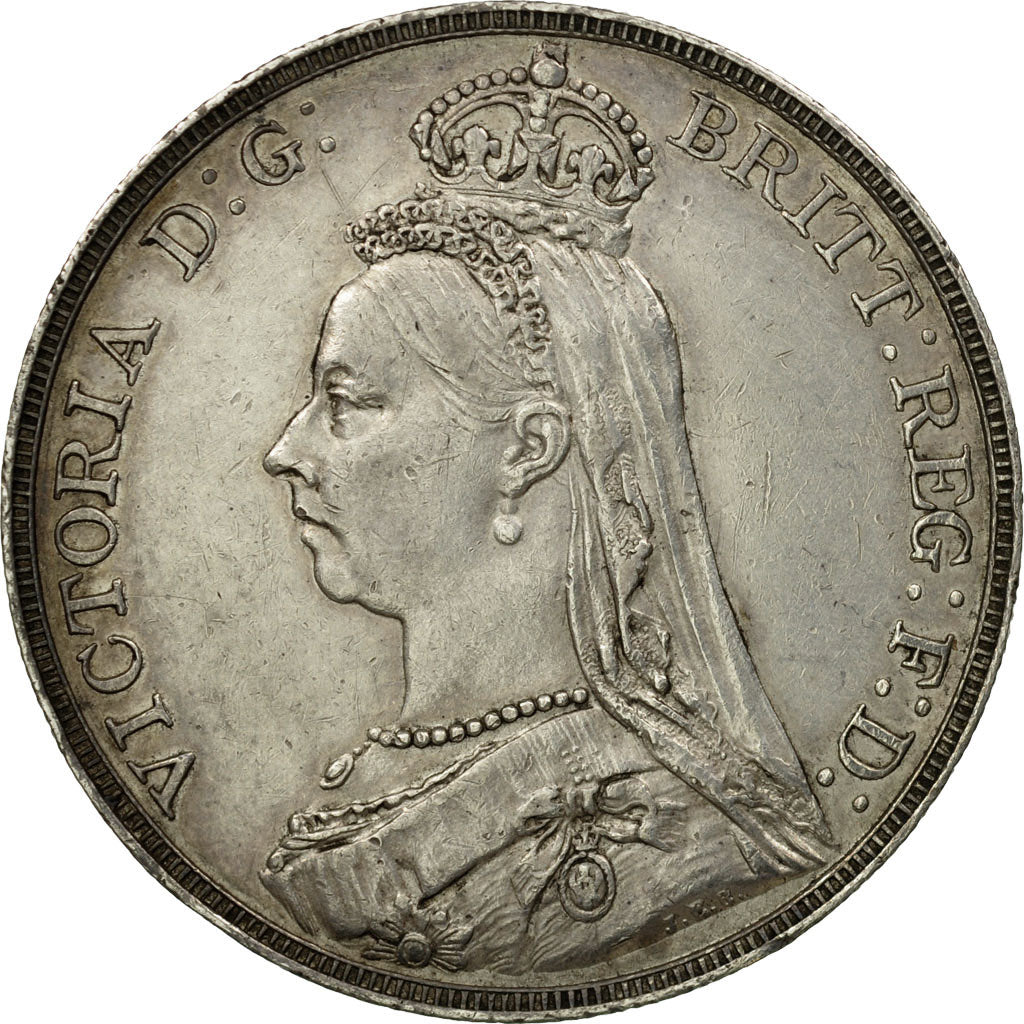 Coin, Great Britain, Victoria, Crown, 1889, London, EF(40-45), Silver, KM:765