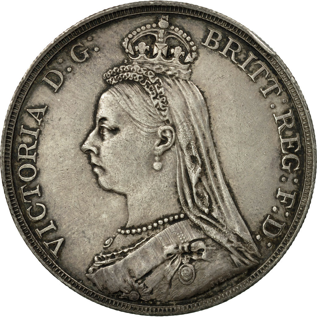 Monnaie, Grande-Bretagne, Victoria, Crown, 1889, Londres, TTB+, Argent, KM:765