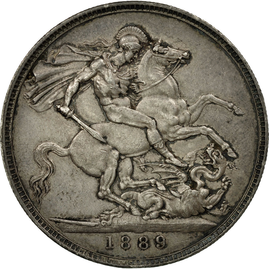 Monnaie, Grande-Bretagne, Victoria, Crown, 1889, Londres, TTB+, Argent, KM:765