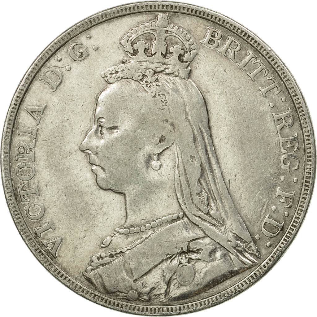 Coin, Great Britain, Victoria, Crown, 1892, London, VF(20-25), Silver, KM:765