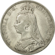 Coin, Great Britain, Victoria, Crown, 1892, London, VF(20-25), Silver, KM:765