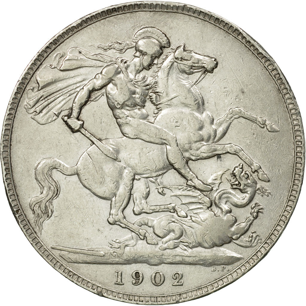 Coin, Great Britain, Edward VII, Crown, 1902, EF(40-45), Silver, KM:803