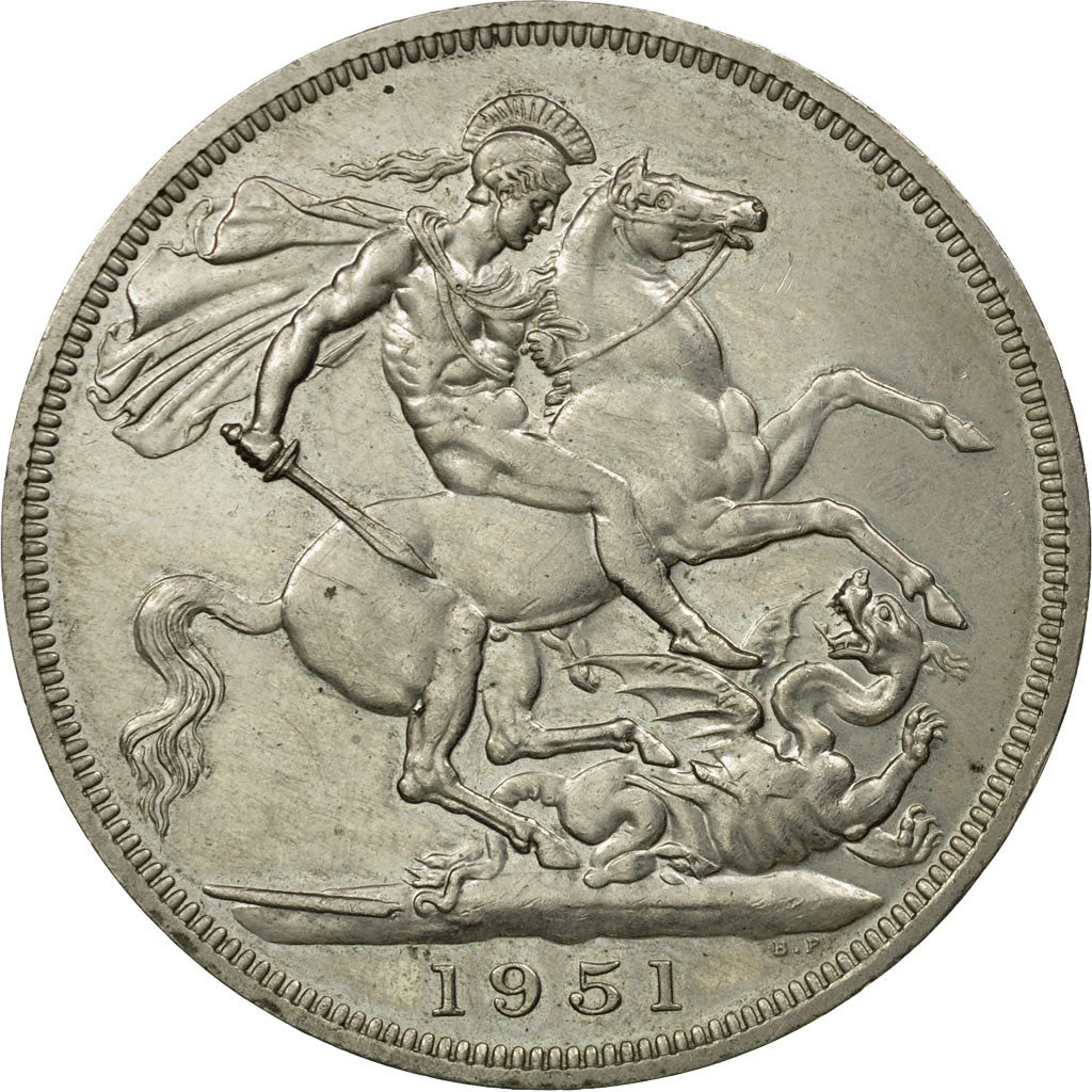 Monnaie, Grande-Bretagne, George VI, Crown, 1951, TTB+, Copper-nickel, KM:880