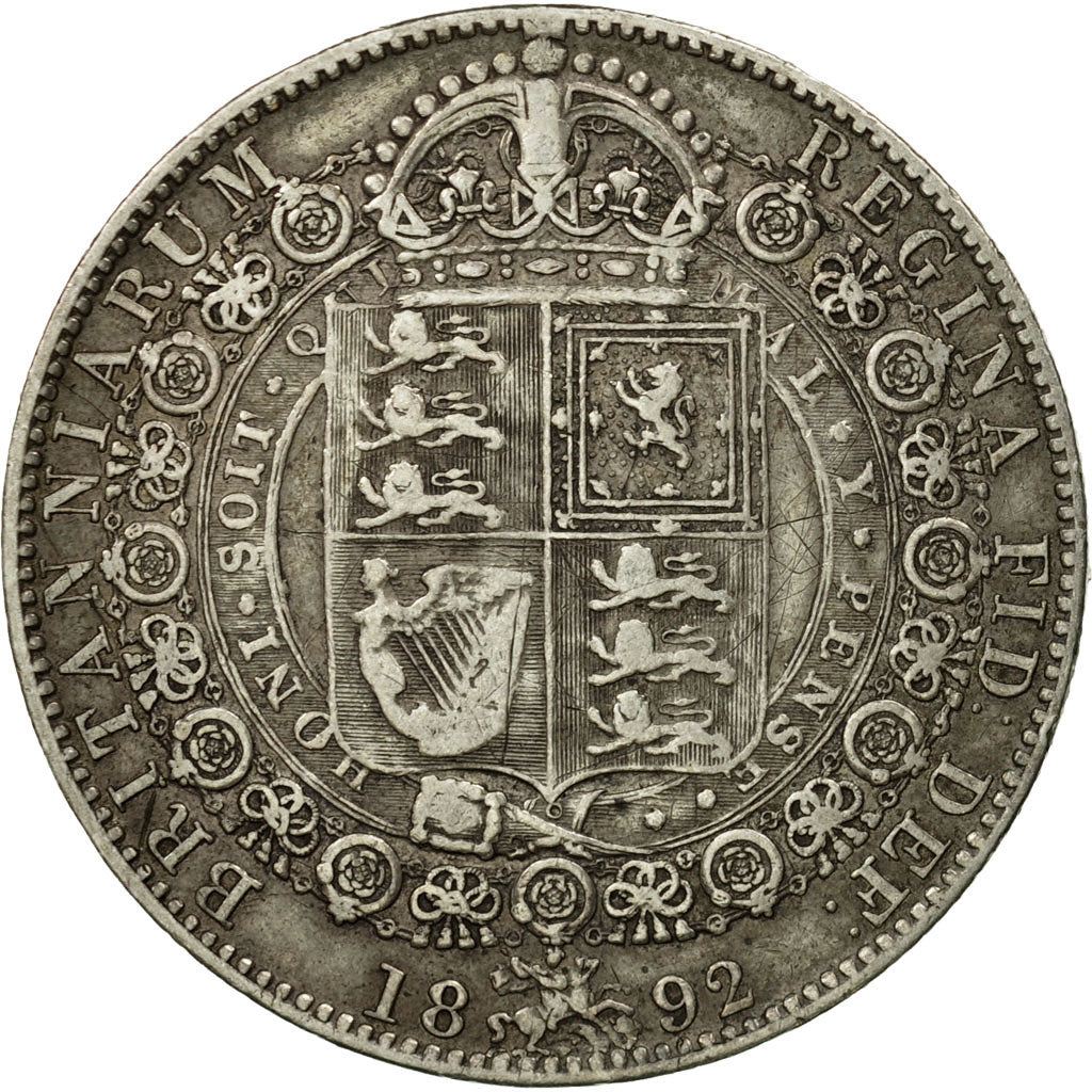 Coin, Great Britain, Victoria, 1/2 Crown, 1892, London, VF(30-35), Silver