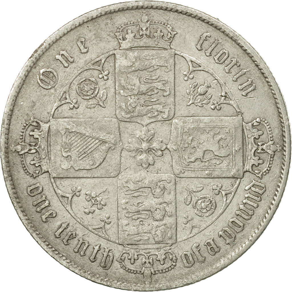 Coin, Great Britain, Victoria, Florin, Two Shillings, 1868, London, VF(20-25)