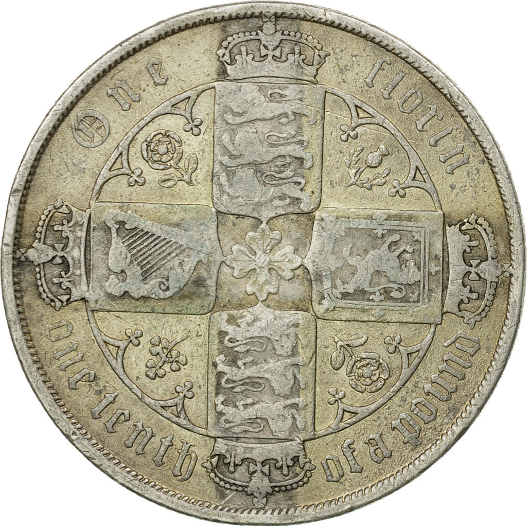 Moneta, Gran Bretagna, Victoria, Florin, Two Shillings, 1881, London, B+