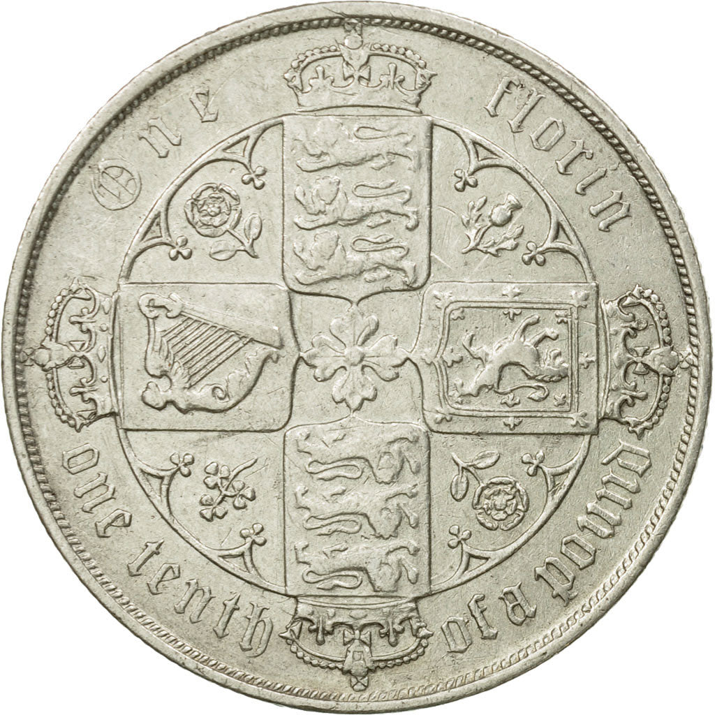 Coin, Great Britain, Victoria, Florin, Two Shillings, 1880, London, VF(20-25)
