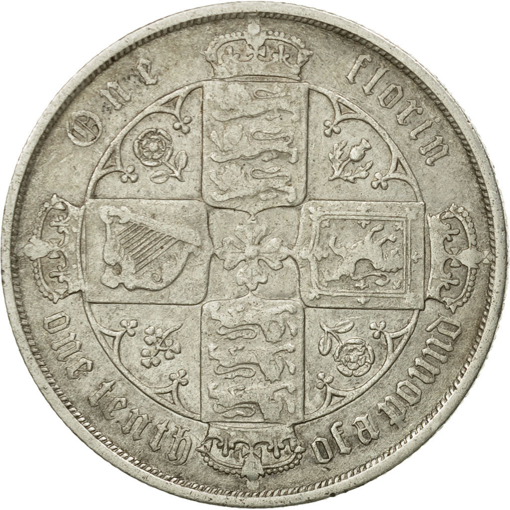 Coin, Great Britain, Victoria, Florin, Two Shillings, 1885, London, F(12-15)